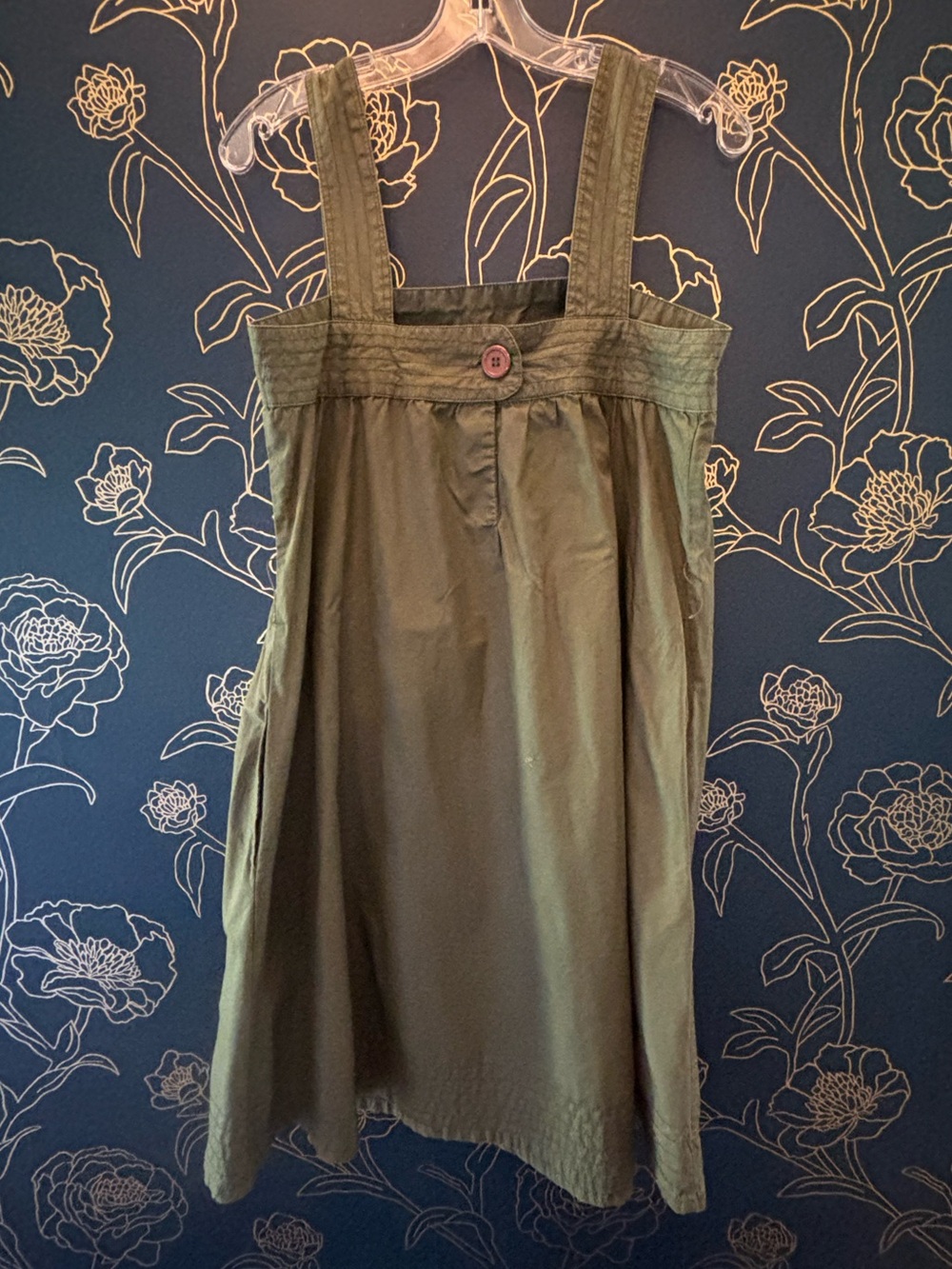 ODILLE for Anthropologie COTTON A LINE  dress OLIVE khaki SLEEVELESS size 10 - Picture 2 of 7